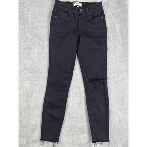 Paige Jeans Womens‎ 24 Black Denim Verdugo Crop Skinny Mid Rise